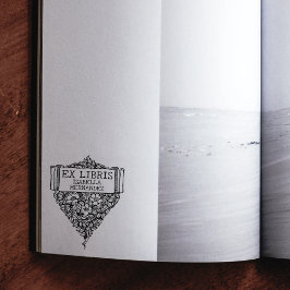 Carimbo De Borracha Ex Libris Personalizada, Livro Floral