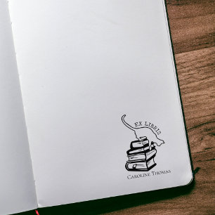 Carimbo De Borracha Ex-Libris Personalizado, Livro de Gatos de Cons de