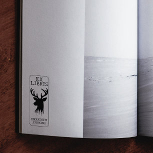 Carimbo De Borracha Ex-Libris Personalizado, Livro de Veados