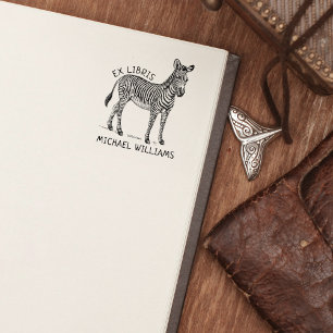 Carimbo De Borracha Ex-Libris Personalizado, Livro Zebra