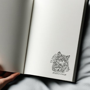 Carimbo De Borracha Ex Libris Personalizado Lobo Bookplate