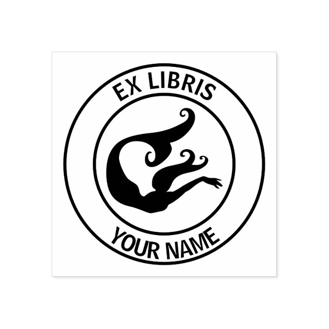 Carimbo De Borracha Ex libris - placa de sereia (Impressão)