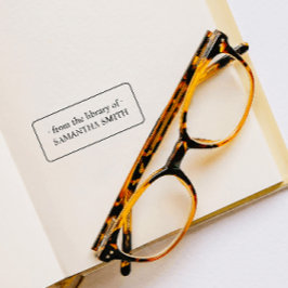 CARIMBO DE BORRACHA EX-LIBRIS SIMPLES ELEGANTE ENCAIXILHADO NOME BIBLI