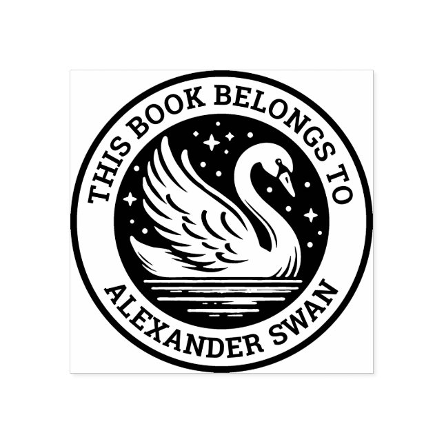 Carimbo De Borracha Ex-Libris - Swan (Impressão)