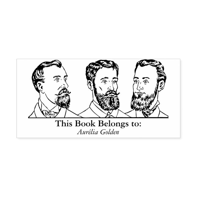 Carimbo De Borracha Ex Libris - Três Homens v6 (Impressão)