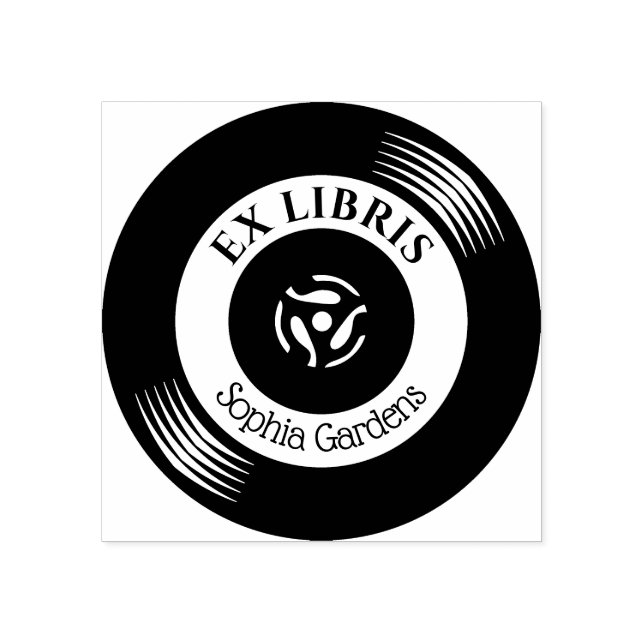 Carimbo De Borracha Ex-Libris Vinyl Record (Impressão)
