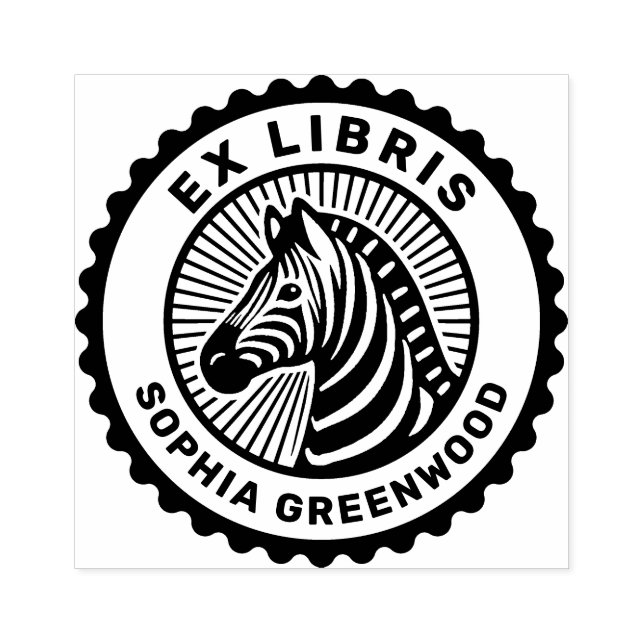 Carimbo De Borracha Ex-Libris - Zebra (Impressão)