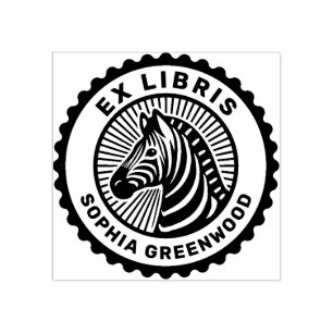 Carimbo De Borracha Ex Libris - Zebra