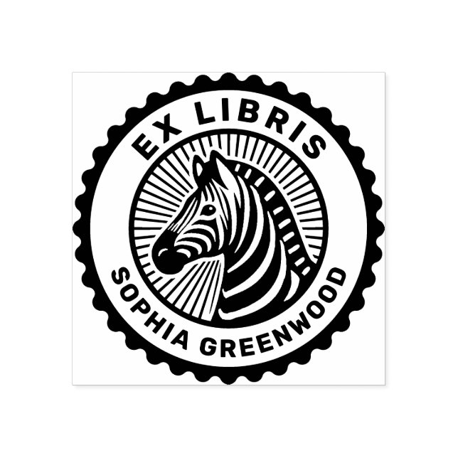 Carimbo De Borracha Ex Libris - Zebra (Impressão)