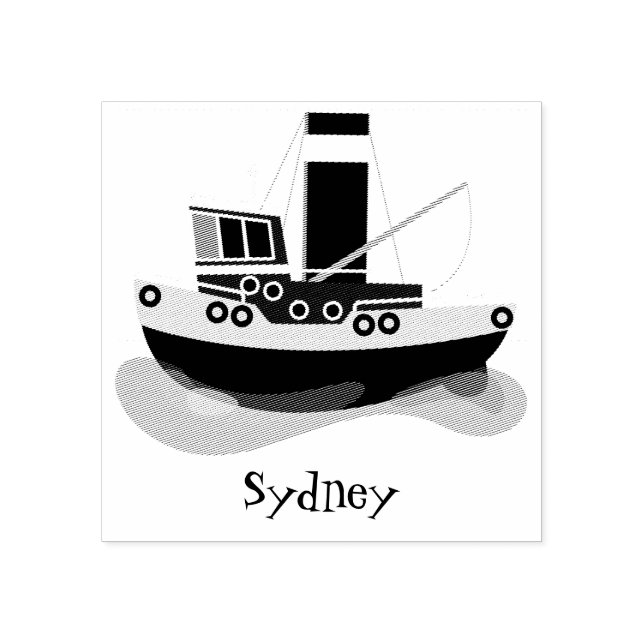 Carimbo De Borracha Exemplo de desenho animado de embarcações de arras (Impressão)