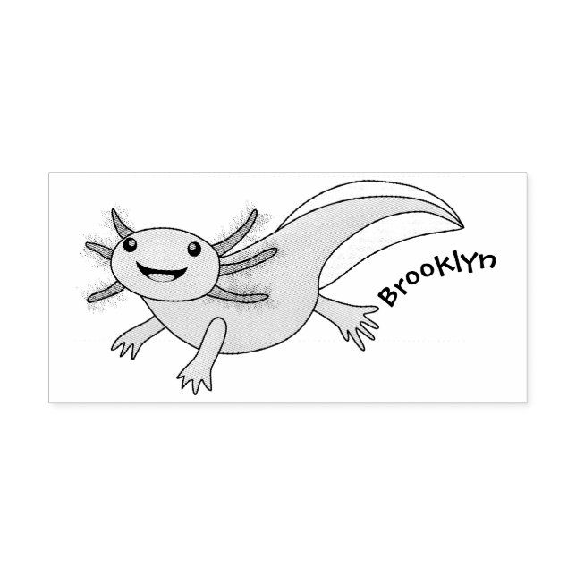 Carimbo De Borracha Exolotl branco rosa feliz (Impressão)