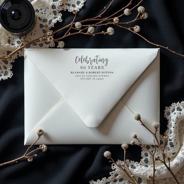 Carimbo De Borracha Exquisite Elegant Wedding Anniversarie Address (Exquisite Elegant Wedding Anniversarie Address Rubber Stamps.)