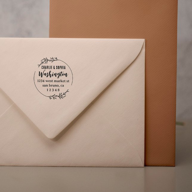 Carimbo De Borracha Faça seu próprio endereço de devolução de Casal de (Criador carregado)