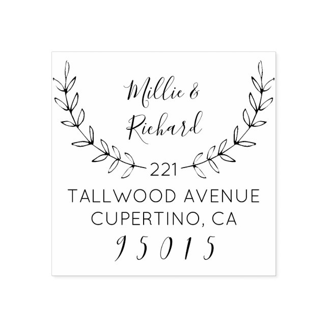 Carimbo De Borracha Faça seu próprio Wreath e seus nomes de script Ret (Impressão)