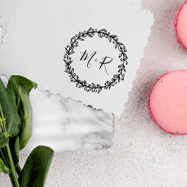 Carimbo De Borracha Faça suas próprias Iniciais de Casamento de Caligr