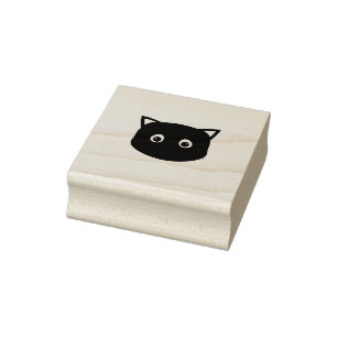 Carimbo De Borracha Face de Gato Preto