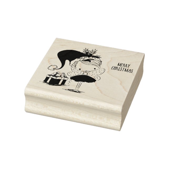 Carimbo De Borracha Fada de Natal Fácil (Carimbo)