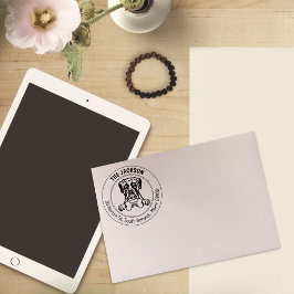 Carimbo De Borracha Família Boxer Dog Return Address