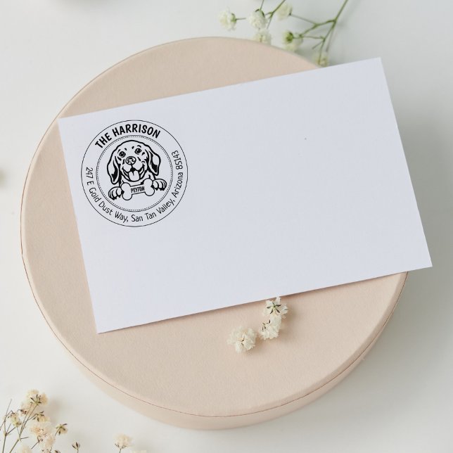 Carimbo De Borracha Família de Endereços de Devolução de Cachorro Beag (Criador carregado)