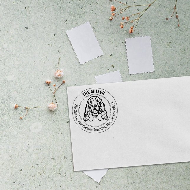 Carimbo De Borracha Família de Endereços de Devolução de Cachorros do  (Criador carregado)