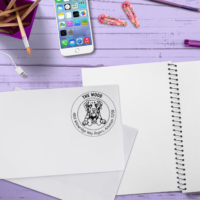 Carimbo De Borracha Família de Endereços de Devolução de Cães do Retri (Criador carregado)