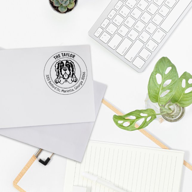 Carimbo De Borracha Família de Endereços de Devolução de santo Bernard (Criador carregado)