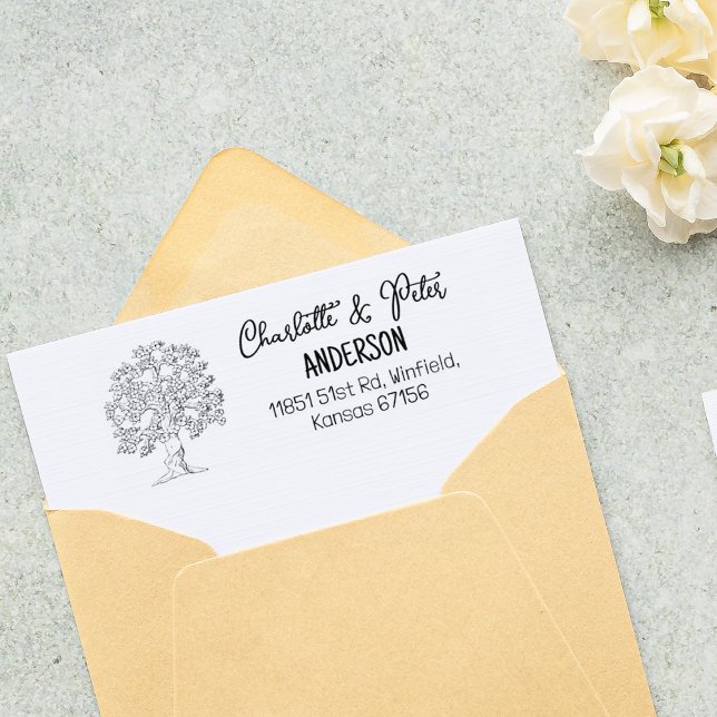 Carimbo De Borracha Família de Endereços de Retorno de Árvore (Criador carregado)