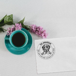 Carimbo De Borracha Família de Endereços de Retorno de Cães Dalmáticos