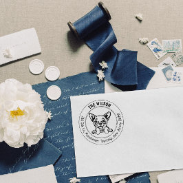 Carimbo De Borracha Família de Endereços de Retorno de Chihuahua