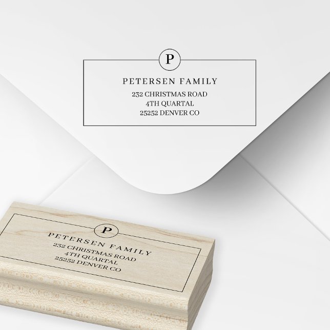 Carimbo De Borracha Família de endereços de retorno monogramas moderno (Criador carregado)