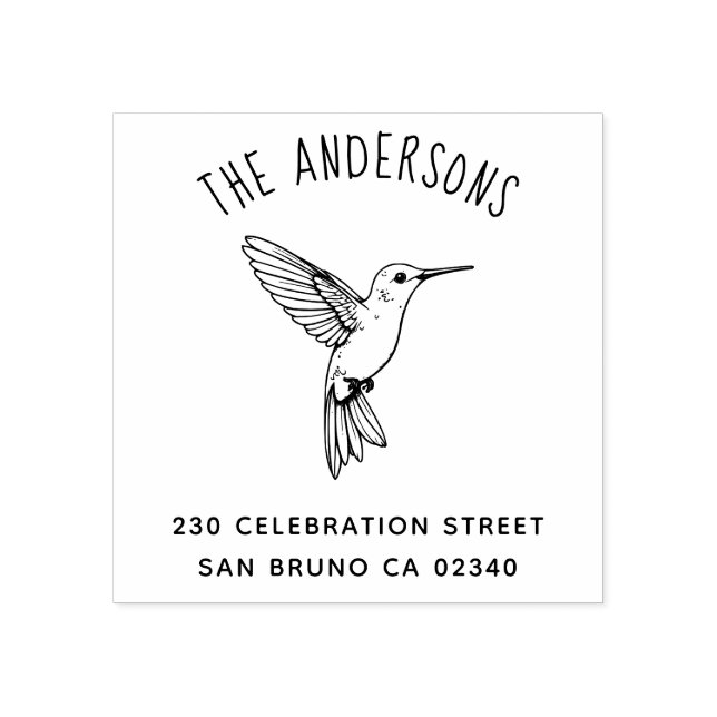 Carimbo De Borracha Família Hummingbird Endereço Delicado Doce (Impressão)