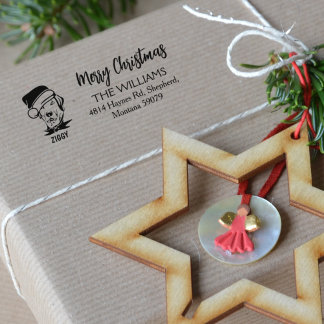 Carimbo De Borracha Família Personalizada, Feliz Natal