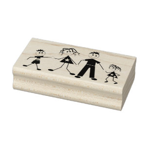 Carimbo De Borracha Família Stick Figure