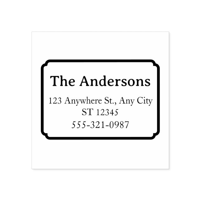 Carimbo De Borracha Family Address Stamp – Name, Address & Phone (Impressão)