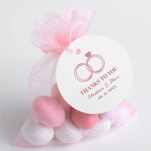 Carimbo De Borracha Fancy Original Modern Wedding Rings Thanks to You (Elegant Original Modern Wedding Rings Thanks to You Quote Rubber Stamp. )