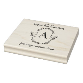 Carimbo De Borracha Farmhouse Chicken Hen Monograma Ovos Cartonagem Pe