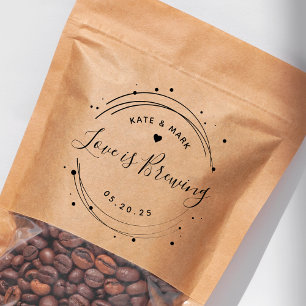 Carimbo De Borracha Favor de casamento Modern Circular Love is Brewing