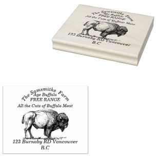 Carimbo De Borracha Fazenda da Família Buffalo Bison Americana