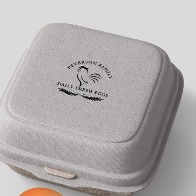 Carimbo De Borracha Fazenda de frango da família Rustic (Family Chicken Farm Business Rustic Rubber Stamp)