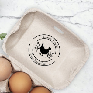 Carimbo De Borracha Fazenda de frango fresco Ovos frescos Cartonagem A