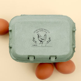 Carimbo De Borracha Fazenda de frango personalizado russo | Data do au