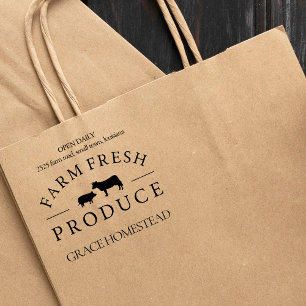 Carimbo De Borracha Fazenda Fresca Produtora Porco Agricultores Comerc