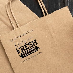 Carimbo De Borracha Fazenda Produtos Frescos Agricultores Mercado Adiç