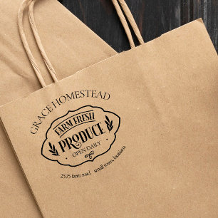Carimbo De Borracha Fazenda Produtos Frescos Agricultores Mercado Adiç