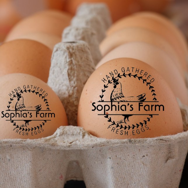 Carimbo De Borracha Fazenda russa personalizada, ovo de galinha (personalized egg stamp)