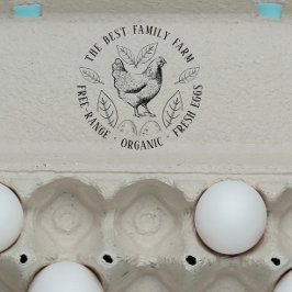 Carimbo De Borracha Fazenda Rustic Personalizada | Ovos Frescos De Cri