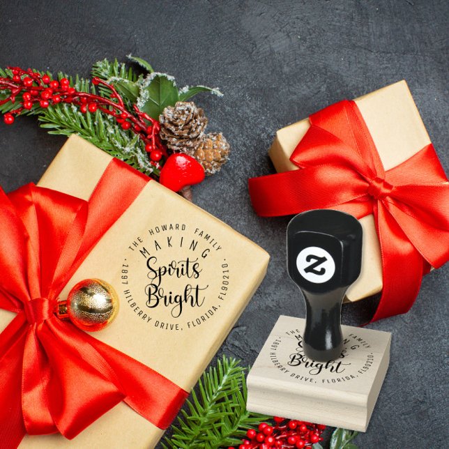 Carimbo De Borracha Fazer Espíritos Brilhantes Endereço de devolução P (Criador carregado)