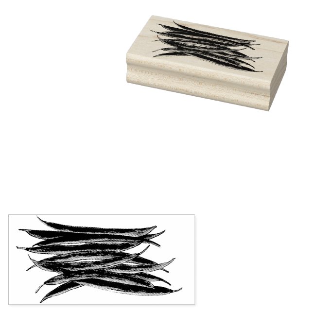 Carimbo De Borracha Feijão Verde Veggie Vegetal Veggie (Carimbado)