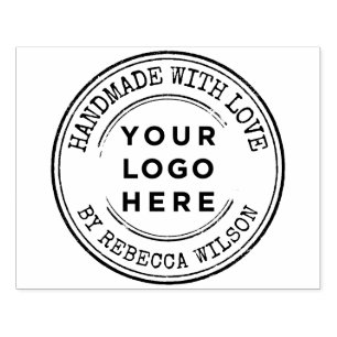 Carimbo De Borracha Feita à mão com um logótipo grande e personalizado