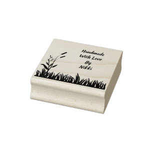 Carimbo De Borracha Feita à mão com um selo floral de amor